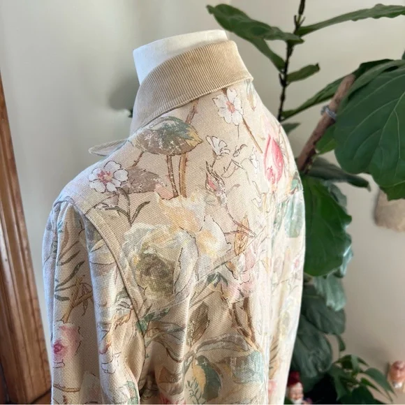 NWOT Lauren Ralph Lauren Floral Chore Coat / Barn Jacket, Size Medium - Picture 5 of 14